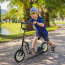 HOMCOM Kids Stunt Scooter With 12 Inch Rubber Wheels Adjustable Handlebar Black