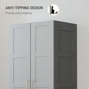 HOMCOM Wardrobe for Bedroom, Double Wardrobe with Hanging Rail