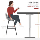 HOMCOM Set of 2 Bar Stools Velvet-Touch Dining Chairs - Grey