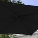 Outsunny 3 m Cantilever Parasol with Cross Base, Crank Handle, 6 Ribs, Black