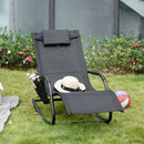 Outsunny Lounger Rocking Chair - Black