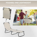Outsunny 2 Piece Reclining Chaise Lounge with 5-Level Adjustable Backrest