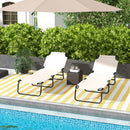Outsunny 2 Piece Reclining Chaise Lounge with 5-Level Adjustable Backrest