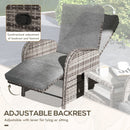 Outsunny 3 Pieces Rattan Bistro Set with Cushions for Outdoor, Brown