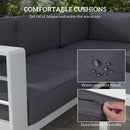 Outsunny 5 PCs Garden Sofa Set w/ Cushions, Aluminium Furniture Sets, Grey