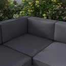Outsunny 5 PCs Garden Sofa Set w/ Cushions, Aluminium Furniture Sets, Grey