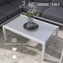 Outsunny 5 PCs Garden Sofa Set w/ Cushions, Aluminium Furniture Sets, Grey