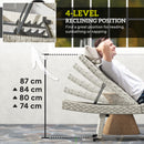 Outsunny PE Rattan Sun Lounger with 4-Level Adjustable Backrest