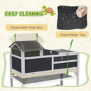 PawHut Tortoise House w/ Adjustable Lamp Holder, Openable Lid, Storage Shelf
