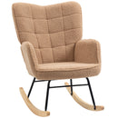 HOMCOM Wingback Rocking Chair for Nursing w/ Steel Frame
