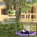 AIYAPLAY Nest Swing Seat, 100 cm Saucer Tree Swing Set for Kids, Purple