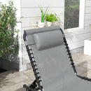 Outsunny Folding Beach Chair Chaise Lounge 4 Adjustable Positions