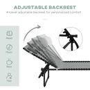 Outsunny Folding Beach Chair Chaise Lounge 4 Adjustable Positions