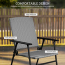 Outsunny 4pcs Rattan Chair Foldable Garden Furniture W/ Armrest Grey
