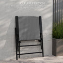 Outsunny 4pcs Rattan Chair Foldable Garden Furniture W/ Armrest Grey