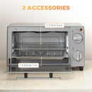 HOMCOM Mini Oven 9L Countertop Electric Grill W/ Temp Timer Control 750W