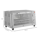 HOMCOM Mini Oven 9L Countertop Electric Grill W/ Temp Timer Control 750W