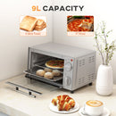 HOMCOM Mini Oven 9L Countertop Electric Grill W/ Temp Timer Control 750W