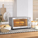 HOMCOM Mini Oven 9L Countertop Electric Grill W/ Temp Timer Control 750W