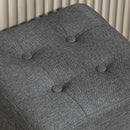 HOMCOM Small Footstool Square Ottoman With Padded Seat For Living Room Grey