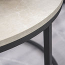 HOMCOM 2 Pcs Stacking Coffee Table Set Steel Frame, Marble-Effect White