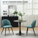HOMCOM Set of 2 Dining Chairs with Shell Backrest and Padded Seat