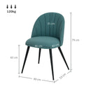 HOMCOM Set of 2 Dining Chairs with Shell Backrest and Padded Seat