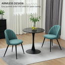 HOMCOM Set of 2 Dining Chairs with Shell Backrest and Padded Seat