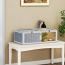 PawHut Wooden Tortoise House with Lamp Holder, Clear Observation Windows