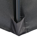 Outsunny 3(m) Half Round Parasol Garden Sun Umbrella Metal w/ Crank Black