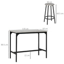 HOMCOM 5 Piece Brown Bar Table And Stools Set With Metal Frame Rustic