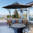 Outsunny 3m Garden Banana Parasol Cantilever Umbrella w/Crank& Base, Black