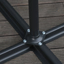Outsunny 3m Garden Banana Parasol Cantilever Umbrella w/Crank& Base, Black