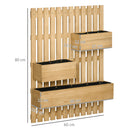 Outsunny Wooden Garden Planters with Trellis Wall-mounted Raised Garden Bed