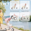 AIYAPLAY 5 in 1 Foldable Kids Trike, Toddler Tricycle for 1-3 Years,
