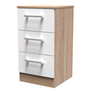 Milan Ready Assembled 3 Piece Bedroom Furniture Set - White Matt / Oak