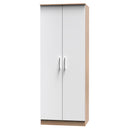 Milan Ready Assembled 3 Piece Bedroom Furniture Set - White Matt / Oak