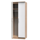 Milan Ready Assembled 3 Piece Bedroom Furniture Set - White Matt / Oak