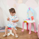HOMCOM Dressing Table Set with Accessories - Pink