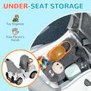 AIYAPLAY 3 in 1 Ride on Push Car, Cartoon Robot Foot to Floor Slider - White