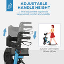 HOMCOM Folding Rollator Walker with Seat, Backrest, Bag, 4 Wheels