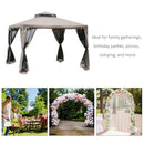 Outsunny Outdoor Gazebo 295L x 295W x 263Hcm-Taupe