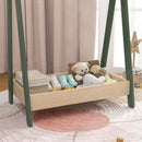 AIYAPLAY Kids Clothes Rail with Hangers, Base Shelf for Girls, Boys, Green
