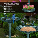 Outsunny 81cm Tall Bird Bath with 2 Decorative Birds for Garden