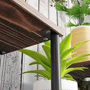 Outsunny 4 Tiered Metal Flower Shelf Display Rack, Carbonised Finish