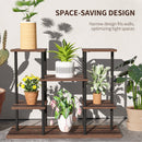 Outsunny 4 Tiered Metal Flower Shelf Display Rack, Carbonised Finish