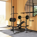 SPORTNOW Multi-Exercise Incline or Flat Weight Bench with Bench Press Rack
