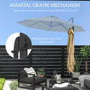 Outsunny 3(m) Solar LED Cantilever Parasol Adjustable Garden Umbrella - Khaki/Grey