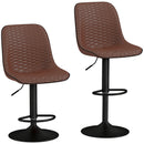 HOMCOM Set of 2 Bar Stools, Adjustable Swivel Breakfast Barstools