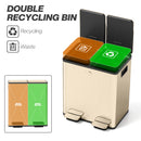 HOMCOM 2 X 20L Dual Kitchen Bin Pedal Bin For Recycling And Waste